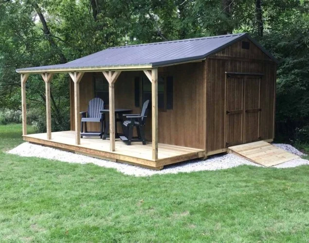 Small Portable Building with Shed