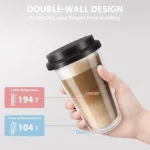 Double Walled Glass with Silicone Lids