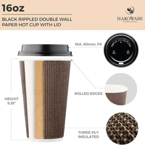 Double-Walled Paper Cups with Lids
