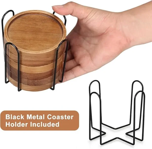 Wooden Coasters with Holder 1
