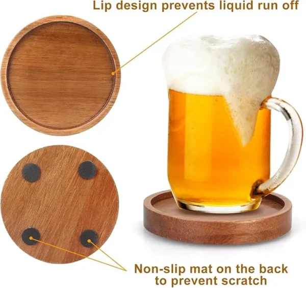 Wooden Coasters with Holder 2