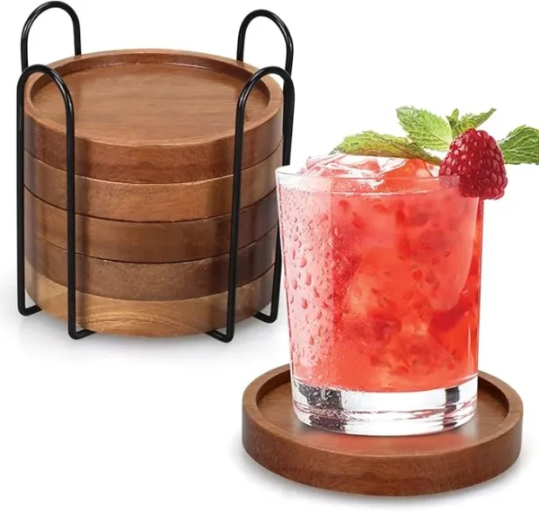 Wooden Coasters with Holder