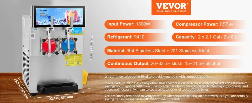 VEVOR Double Bowl Commercial Slushie Machine
