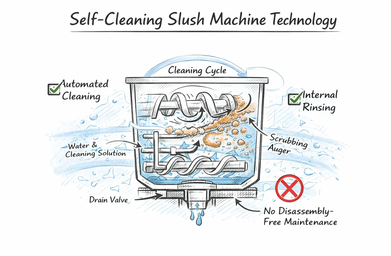 Self-Cleaning Slush Machine Technology: How It Works?